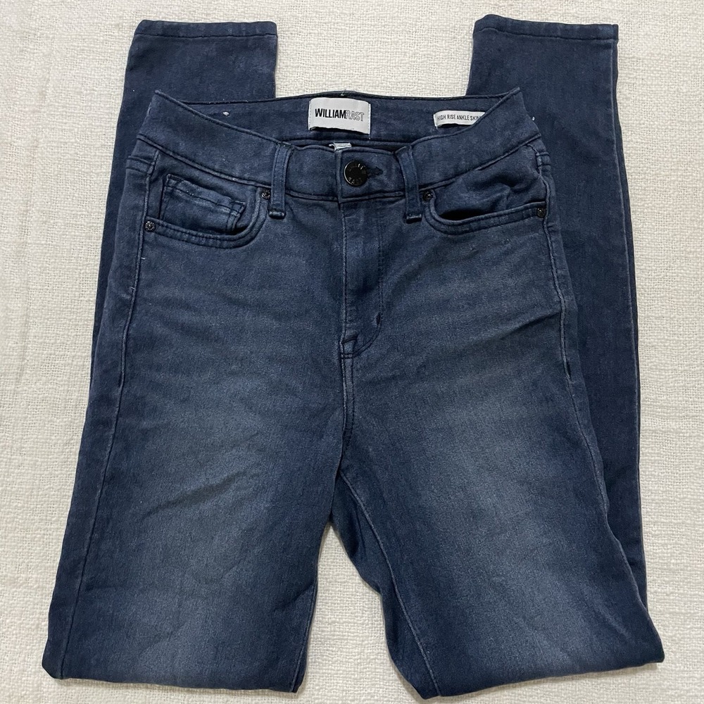 William Rast Women's 24 Blue Denim High Rise Ankle Skinny Jeans Classic